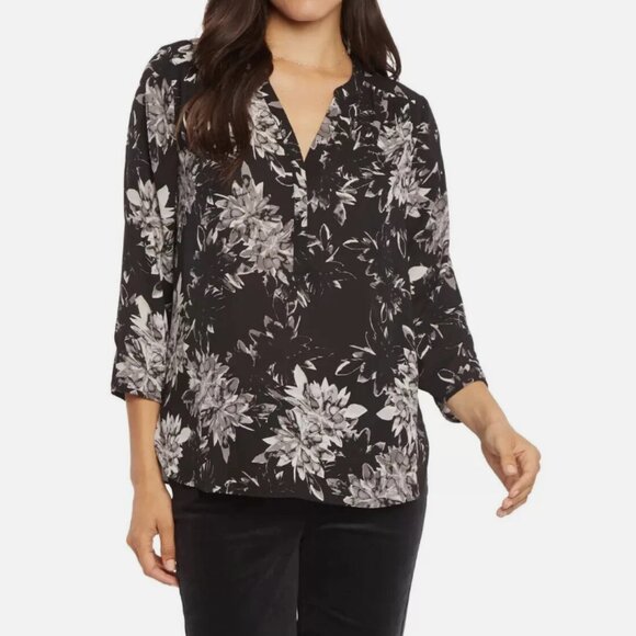 NWT NYDJ High/Low Crepe Blouse - Brockton Style - Size Small - Picture 1 of 9